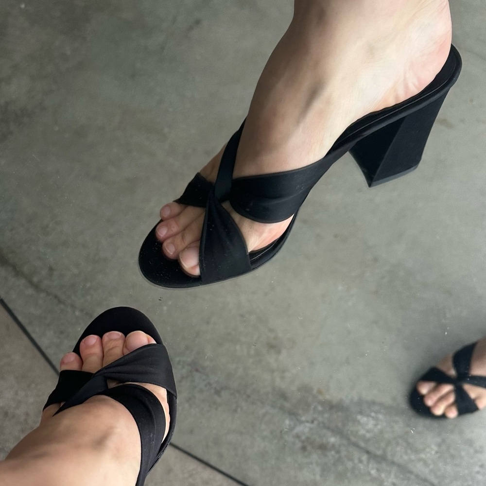 Reformation Satin Knotted Heeled Sandals Mules